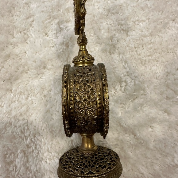 Vintage Stylebuilt NY Gold Ormolu Filigree Ornate Rose Perfume Bottle - Picture 4 of 14